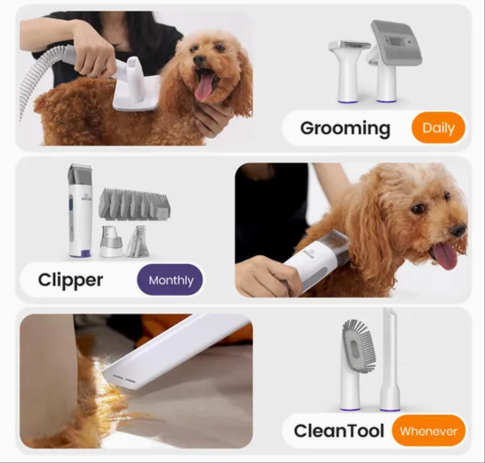 🔥Hot Sale 50% OFF! Pet Grooming Kit 🐶✨ 7-in-1 Dog & Cat Hair Remover – Quiet & Easy Clean Pet Care Tool