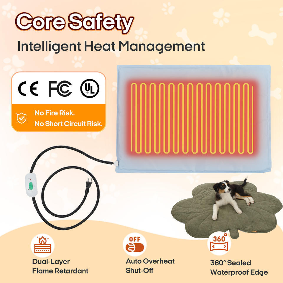 The Ultimate Warming Station: Natural-Leaf Pet Heating Pad for Cats & Dogs