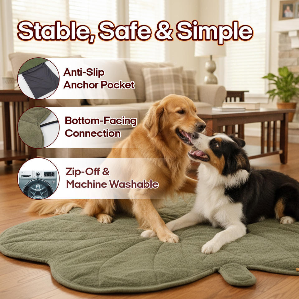 The Ultimate Warming Station: Natural-Leaf Pet Heating Pad for Cats & Dogs
