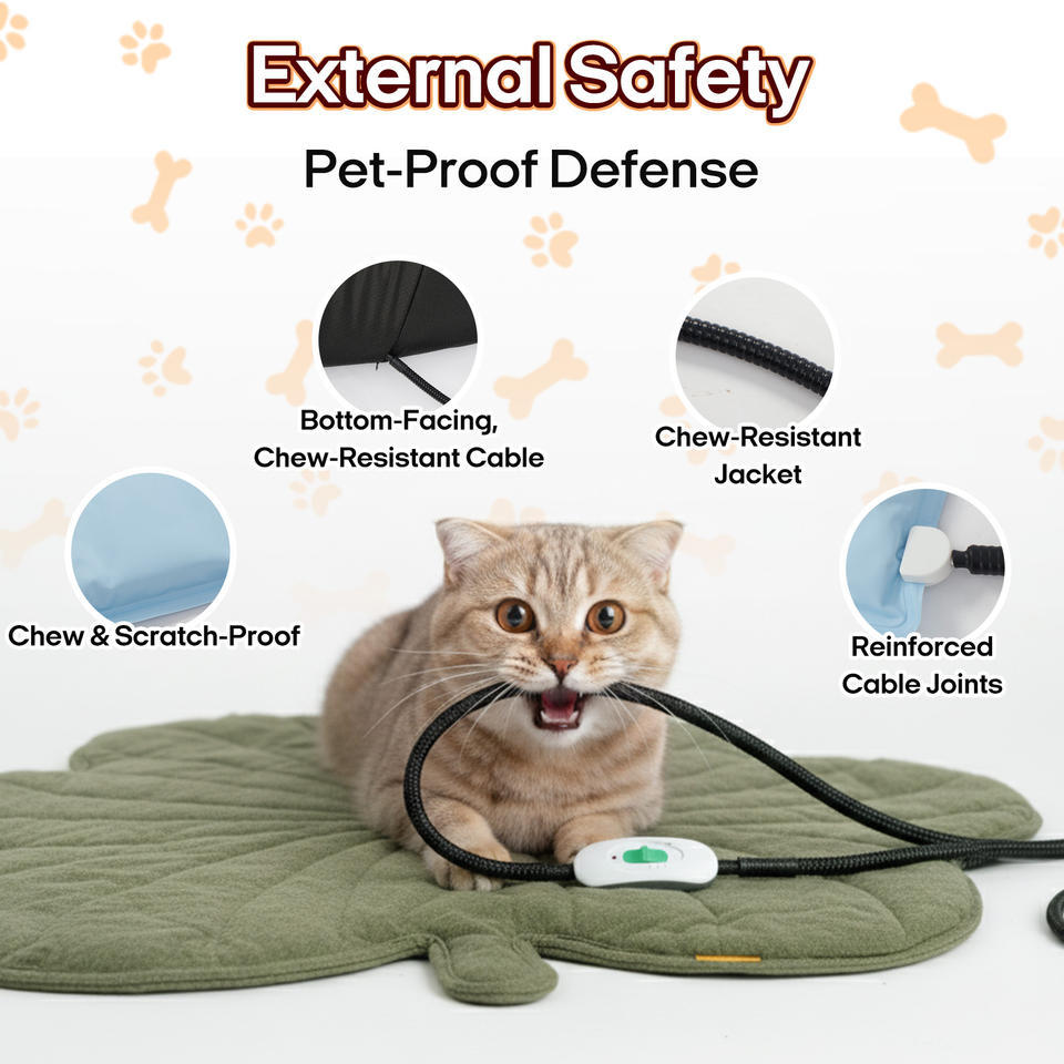 The Ultimate Warming Station: Natural-Leaf Pet Heating Pad for Cats & Dogs