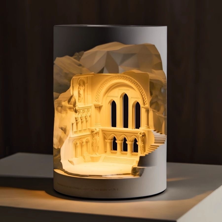 European Carved Aroma Candle Lamp – Vintage 3D Relief Glow Warmer
