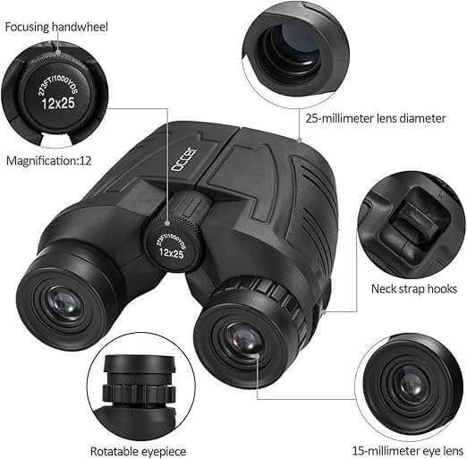🔥Hot Sale 50% OFF! Occer 12x25 Compact Binoculars for Adults and Kids