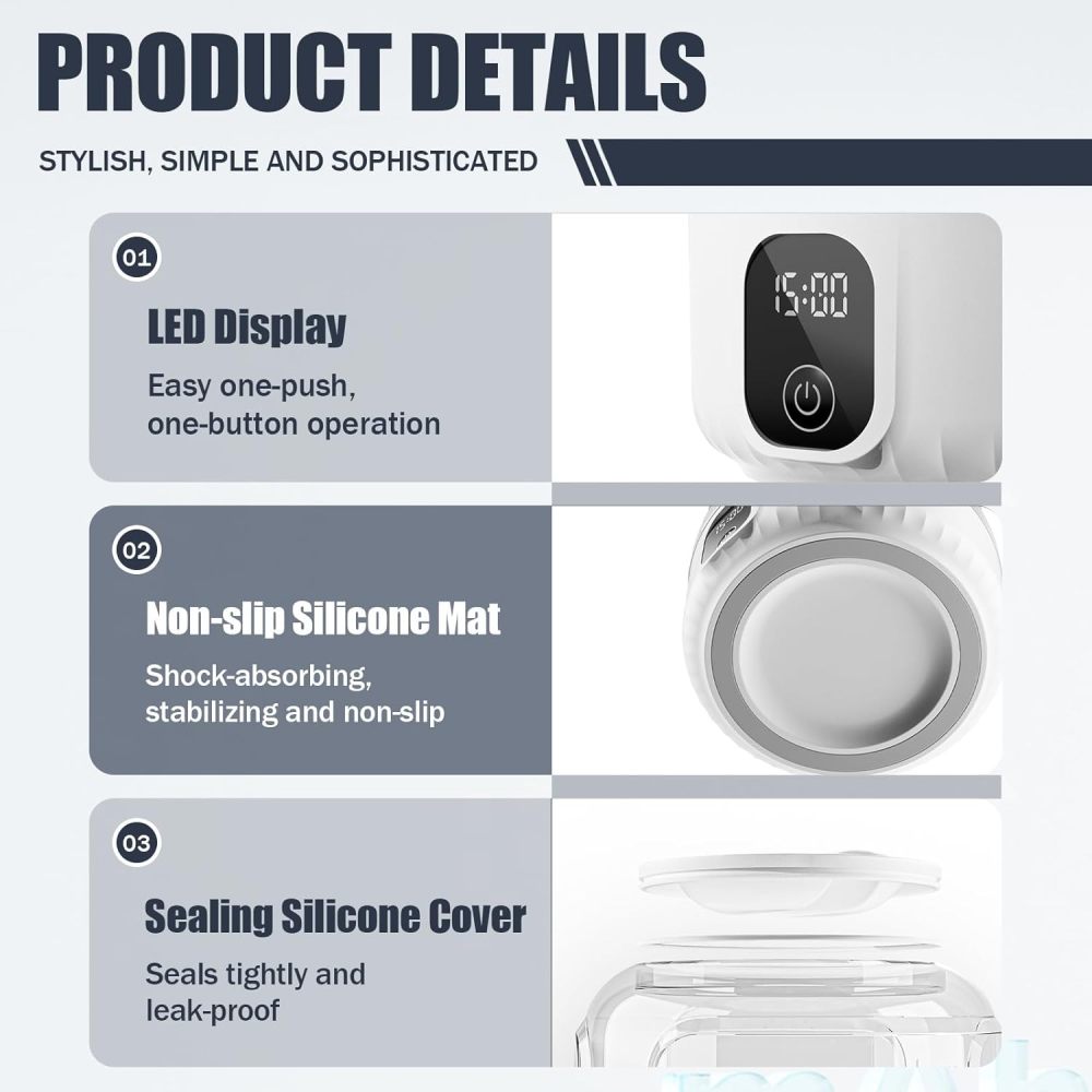 Underwear Washing Machine, Upgrade 1.5L Mini Portable Washing Machine Rechargeable Underwear Washer Deep Cleans Small Clothes for Apartment, Dorm, RV, Travel & Hotel Use
