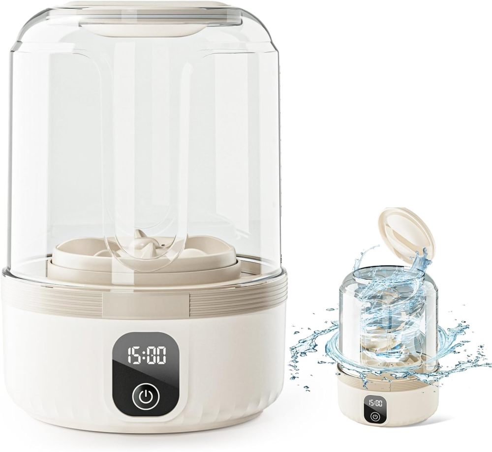 Underwear Washing Machine, Upgrade 1.5L Mini Portable Washing Machine Rechargeable Underwear Washer Deep Cleans Small Clothes for Apartment, Dorm, RV, Travel & Hotel Use