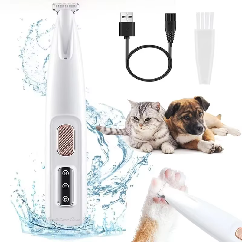NEW Dog Paw Trimmer with LED Light Fully Waterproof Pet Hair Trimmer