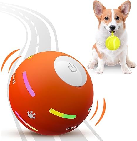 Interactive Dog Toy Ball, Durable Motion-Activated Automatic Rolling Ball Toy, Suitable for Small/Medium/Large Dogs.