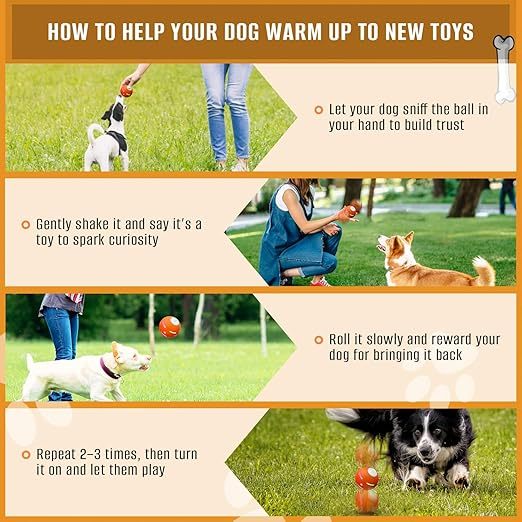 Interactive Dog Toy Ball, Durable Motion-Activated Automatic Rolling Ball Toy, Suitable for Small/Medium/Large Dogs.