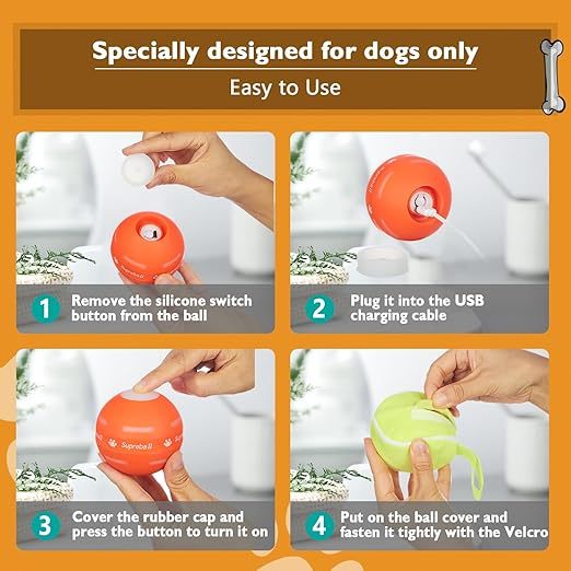 Interactive Dog Toy Ball, Durable Motion-Activated Automatic Rolling Ball Toy, Suitable for Small/Medium/Large Dogs.