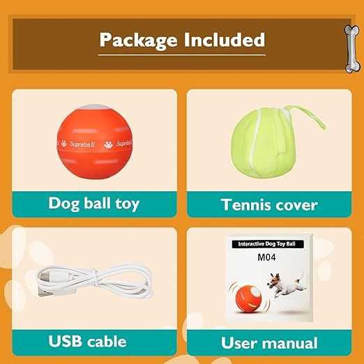 Interactive Dog Toy Ball, Durable Motion-Activated Automatic Rolling Ball Toy, Suitable for Small/Medium/Large Dogs.