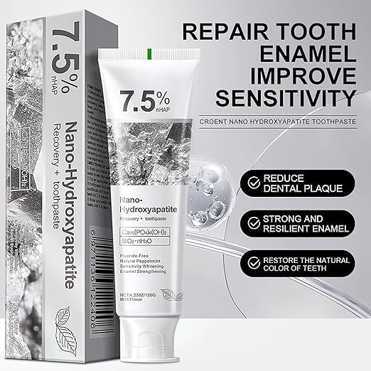 7.5% Hydroxyapatite Toothpaste for Advanced Enamel Protection,Appropriate for Sensitive Teeth,Gentle and Effective Formula,Fresh Mint,4.23 oz