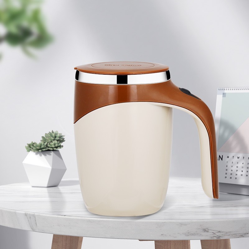 Automatic Magnetic Stirring Coffee Cup Magnetic Stirring Rotating Cup Dual-Use Stirring Cup for Home, Office, and Travel Stainless Steel Automatic Stirring Cup Suitable for Coffee/Milk/Tea/Hot Chocolate