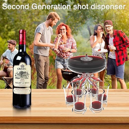 6 Shot Glass Dispenser And Holder,Bar Shot Dispenser,Cocktail Dispenser