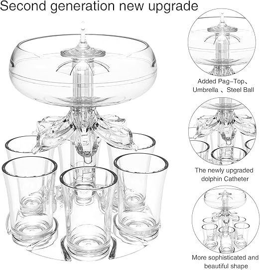 6 Shot Glass Dispenser And Holder,Bar Shot Dispenser,Cocktail Dispenser