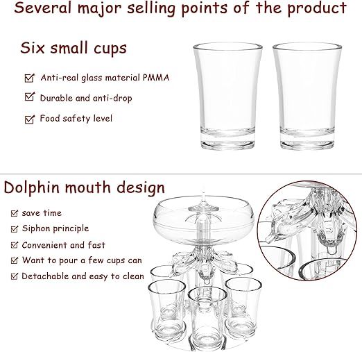 6 Shot Glass Dispenser And Holder,Bar Shot Dispenser,Cocktail Dispenser