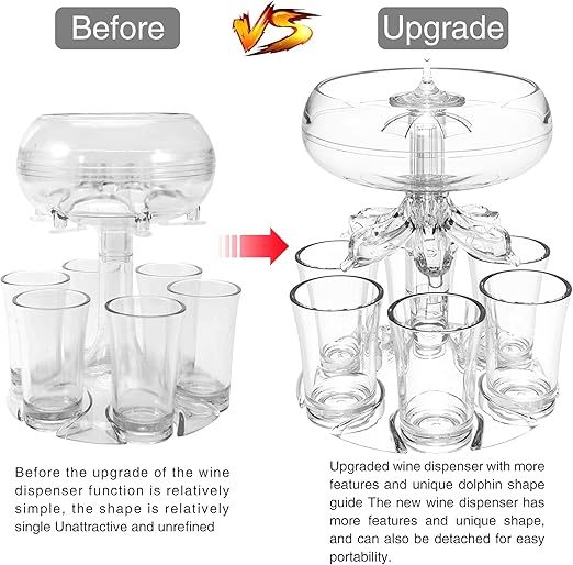 6 Shot Glass Dispenser And Holder,Bar Shot Dispenser,Cocktail Dispenser