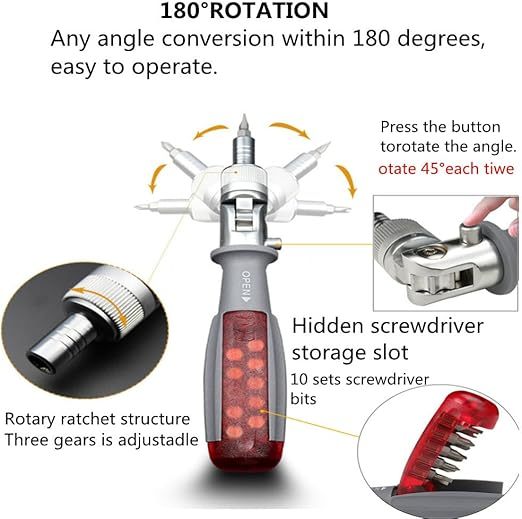 🔥HOT SALE 🔥10 in 1 Multi-Angle Ratchet Screwdriver