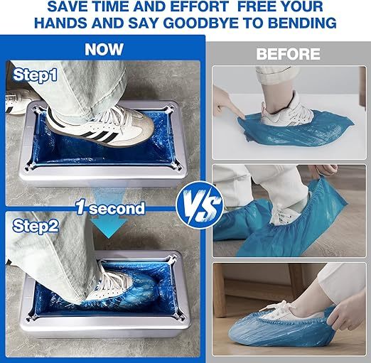 Shoe Cover Dispenser (Includes 100 Disposable Anti-Slip Shoe Covers) This user-friendly and reliable shoe cover dispenser is ideal for indoor environments (Silver model).