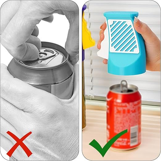 3D Printed Soda Can Opener – One-Hand Can Opener for Soda, Beer, and Beverage Cans, Ergonomic Handle for Easy Opening, Nail-Friendly