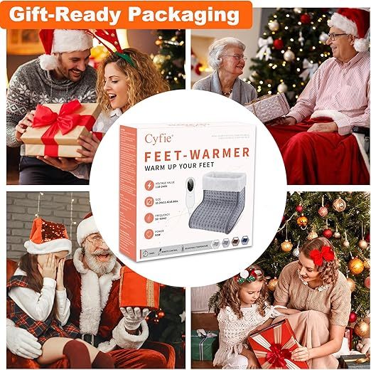 Under-desk foot warmer – Unisex electric foot pad featuring 10 temperature settings and 3 timer options, with automatic shut-off function. Machine washable. Ideal for home and office use as a winter Christmas gift.