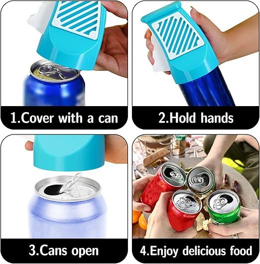 3D Printed Soda Can Opener – One-Hand Can Opener for Soda, Beer, and Beverage Cans, Ergonomic Handle for Easy Opening, Nail-Friendly