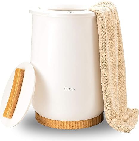 Barrel-Style Towel Warmer Luxury Barrel-Shaped Towel Heater Large-Capacity Bathroom Towel Warmer Auto-Shutoff Function Holds Two 40“ x 70” Oversized Towels, Bathrobes, Blankets, Pajamas, and More