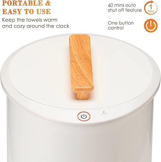 Barrel-Style Towel Warmer Luxury Barrel-Shaped Towel Heater Large-Capacity Bathroom Towel Warmer Auto-Shutoff Function Holds Two 40“ x 70” Oversized Towels, Bathrobes, Blankets, Pajamas, and More
