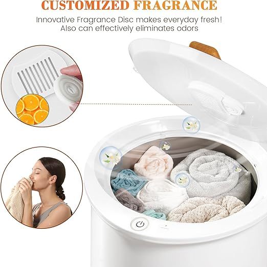 Barrel-Style Towel Warmer Luxury Barrel-Shaped Towel Heater Large-Capacity Bathroom Towel Warmer Auto-Shutoff Function Holds Two 40“ x 70” Oversized Towels, Bathrobes, Blankets, Pajamas, and More