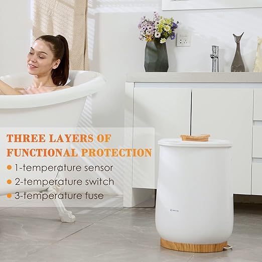 Barrel-Style Towel Warmer Luxury Barrel-Shaped Towel Heater Large-Capacity Bathroom Towel Warmer Auto-Shutoff Function Holds Two 40“ x 70” Oversized Towels, Bathrobes, Blankets, Pajamas, and More