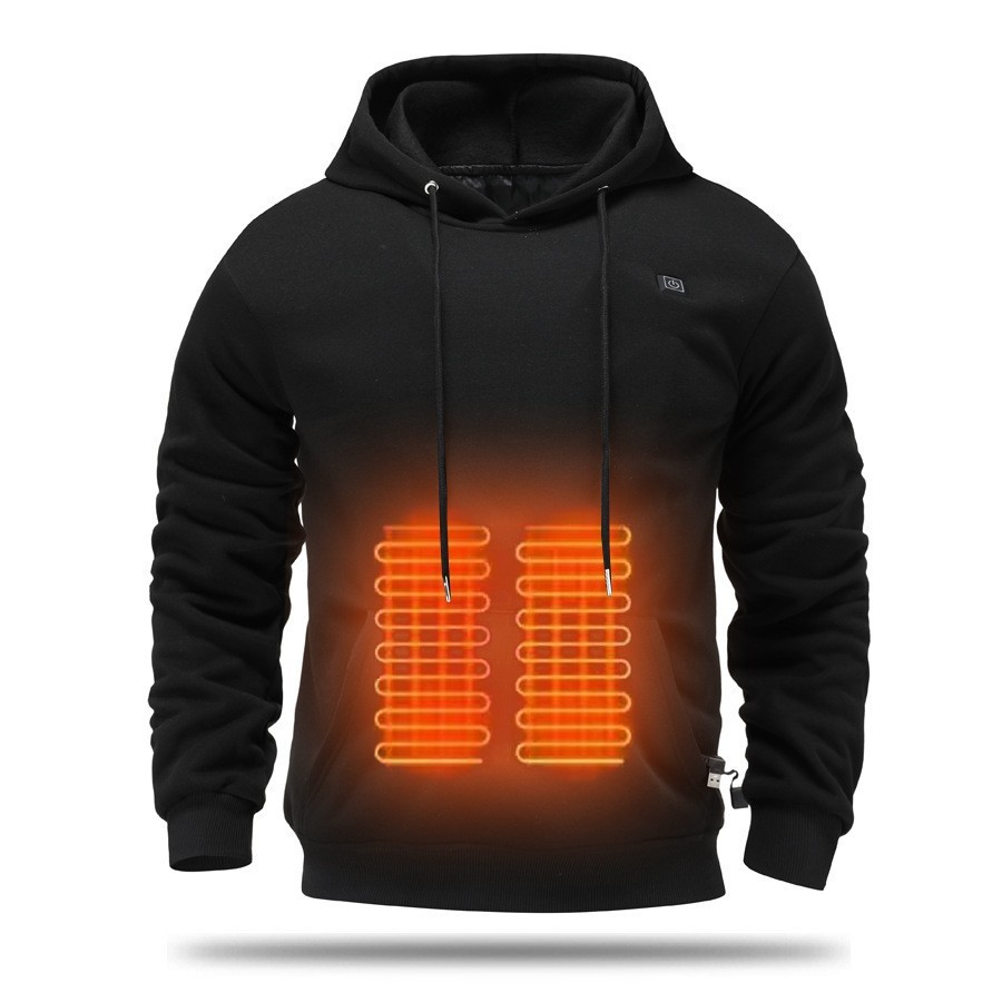 Heated Hoodie for Men Women with 7.4V 12000mAh Rechargeable Battery Pack, Unisex Pullover Heated Sweatshirt