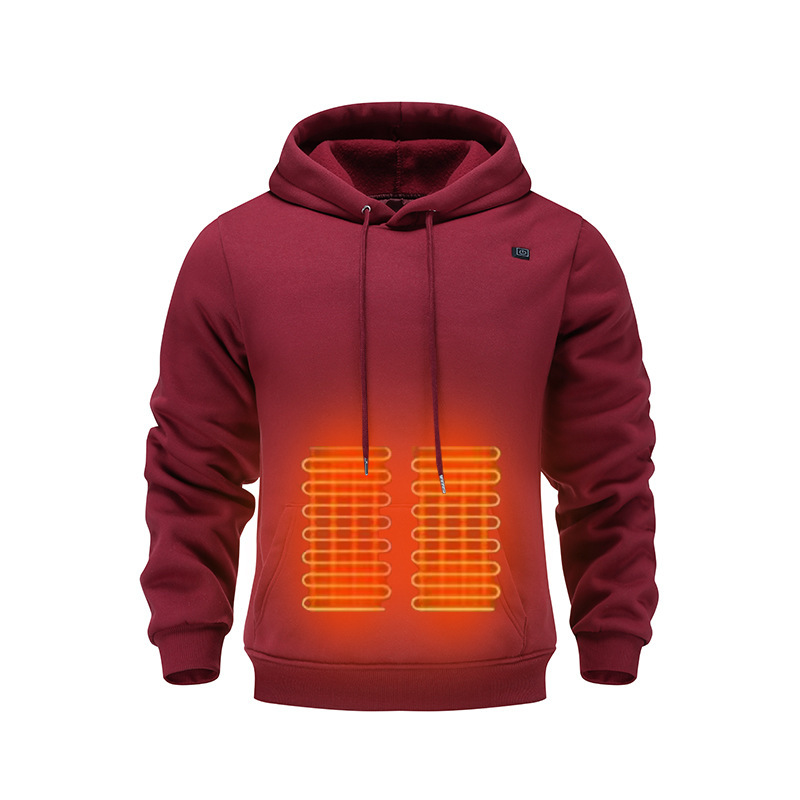 Heated Hoodie for Men Women with 7.4V 12000mAh Rechargeable Battery Pack, Unisex Pullover Heated Sweatshirt