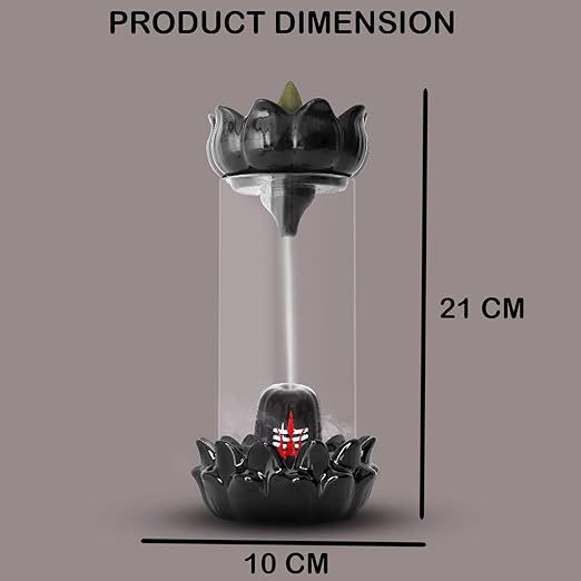 Shivling Smoke Fountain | Ceramic Backflow Incense Burner With Lord Shiva Idol