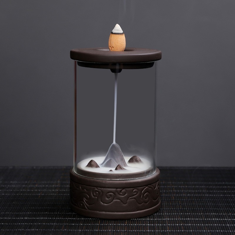 Shivling Smoke Fountain | Ceramic Backflow Incense Burner With Lord Shiva Idol