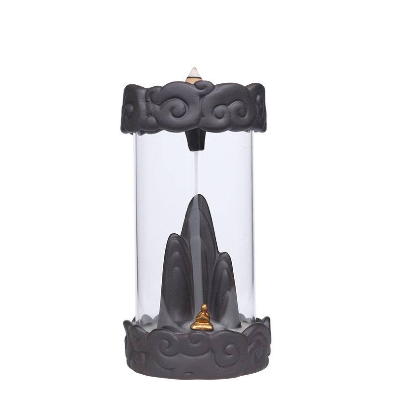 Shivling Smoke Fountain | Ceramic Backflow Incense Burner With Lord Shiva Idol