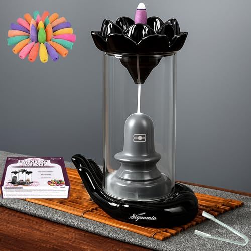 Shivling Smoke Fountain | Ceramic Backflow Incense Burner With Lord Shiva Idol