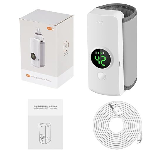 Portable Bottle Warmer for Travel, Fast Warming Comfortable Baby Feeding On The Go, Waterless Milk Warming with Battery-Powered for Home Outdoor