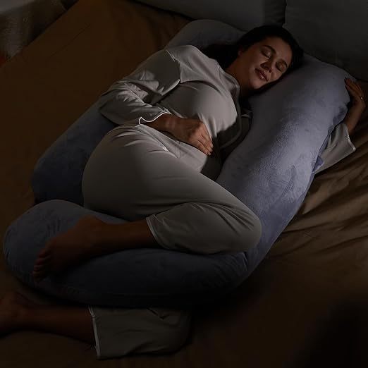Gratitude Season! Maternity Pillow, U-Shaped Full-Body Pregnancy Pillow with Removable Pillowcase - Provides back, leg, abdominal, and hip support for expectant mothers.