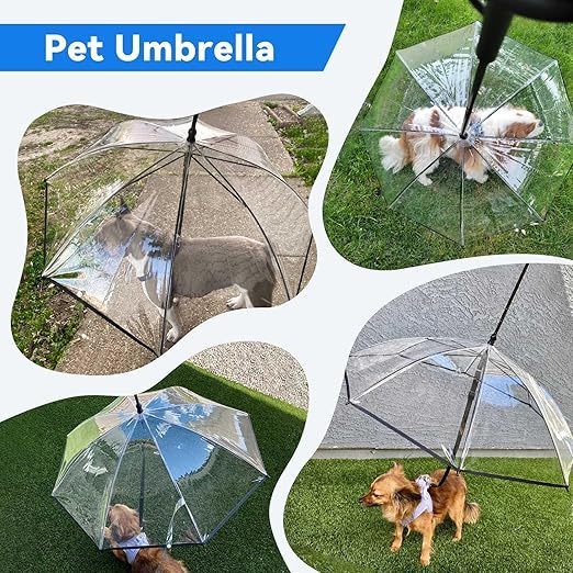 🔥🔥🔥🔥Weekend Shopping Spree: Up to 50% Off 🔥🔥🔥🔥Storewide Small Dog Umbrella Transparent Walking Umbrella Includes Adjustable Leash