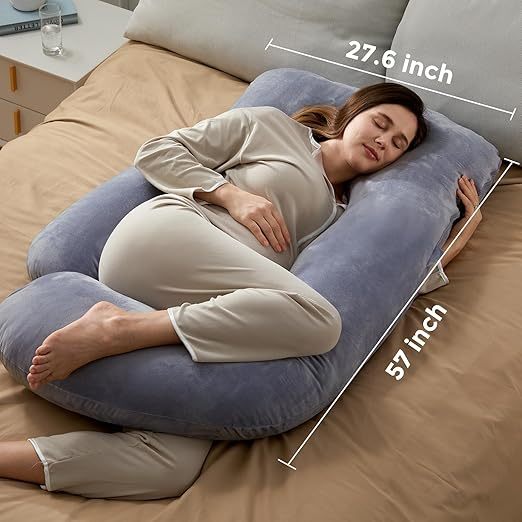 Gratitude Season! Maternity Pillow, U-Shaped Full-Body Pregnancy Pillow with Removable Pillowcase - Provides back, leg, abdominal, and hip support for expectant mothers.
