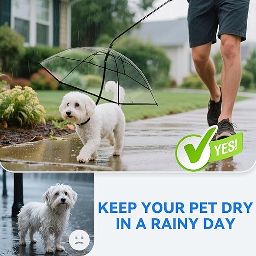 🔥🔥🔥🔥Weekend Shopping Spree: Up to 50% Off 🔥🔥🔥🔥Storewide Small Dog Umbrella Transparent Walking Umbrella Includes Adjustable Leash