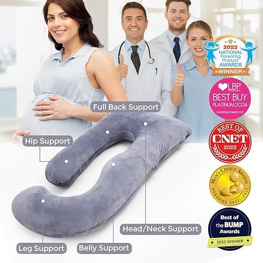 Gratitude Season! Maternity Pillow, U-Shaped Full-Body Pregnancy Pillow with Removable Pillowcase - Provides back, leg, abdominal, and hip support for expectant mothers.