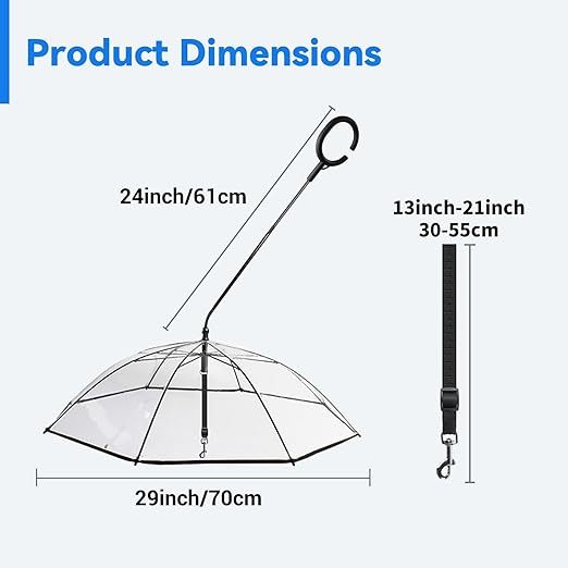 🔥🔥🔥🔥Weekend Shopping Spree: Up to 50% Off 🔥🔥🔥🔥Storewide Small Dog Umbrella Transparent Walking Umbrella Includes Adjustable Leash