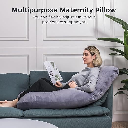 Gratitude Season! Maternity Pillow, U-Shaped Full-Body Pregnancy Pillow with Removable Pillowcase - Provides back, leg, abdominal, and hip support for expectant mothers.