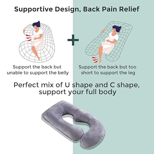 Gratitude Season! Maternity Pillow, U-Shaped Full-Body Pregnancy Pillow with Removable Pillowcase - Provides back, leg, abdominal, and hip support for expectant mothers.