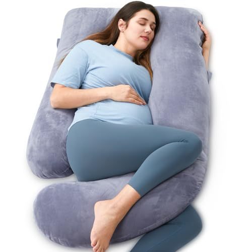 Gratitude Season! Maternity Pillow, U-Shaped Full-Body Pregnancy Pillow with Removable Pillowcase - Provides back, leg, abdominal, and hip support for expectant mothers.
