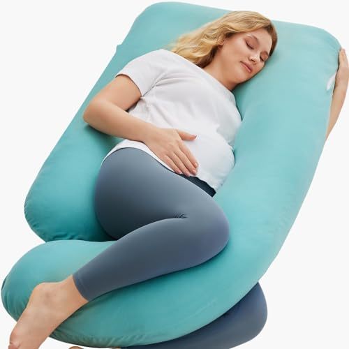 Gratitude Season! Maternity Pillow, U-Shaped Full-Body Pregnancy Pillow with Removable Pillowcase - Provides back, leg, abdominal, and hip support for expectant mothers.
