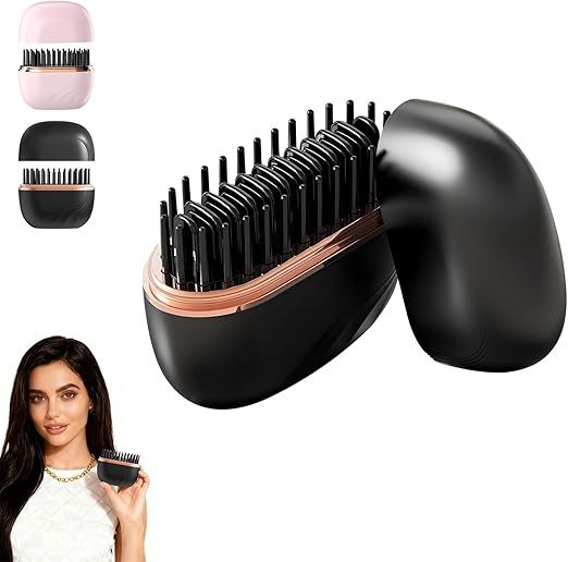 💥💥💥 Limited Time 50% Off 💥💥💥 Mini Hair Straightener, Portable Electric Straightening Comb 30-Second Rapid Heating, Rechargeable Thermal Comb Travel Wireless Straightening Comb