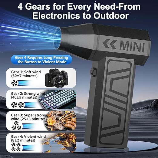 🔥🔥🔥Thanksgiving Giveaway Season🔥🔥🔥 High-Speed Brushless Mini Portable Fan with Turbo Fan Blower Outdoor Handheld Cordless Hair Dryer