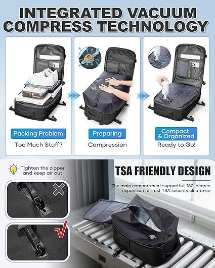 🔥🔥🔥 Limited-Time Sale: Up to 50% Off! Vacuum-Sealed Backpack Travel Set 🔥🔥🔥