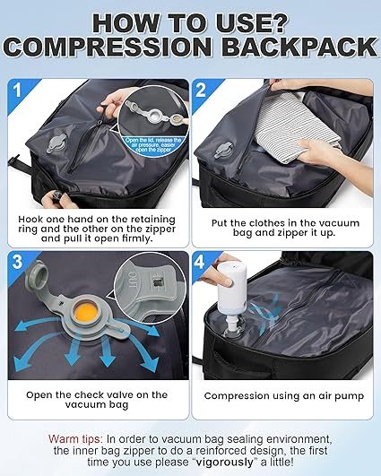 🔥🔥🔥 Limited-Time Sale: Up to 50% Off! Vacuum-Sealed Backpack Travel Set 🔥🔥🔥