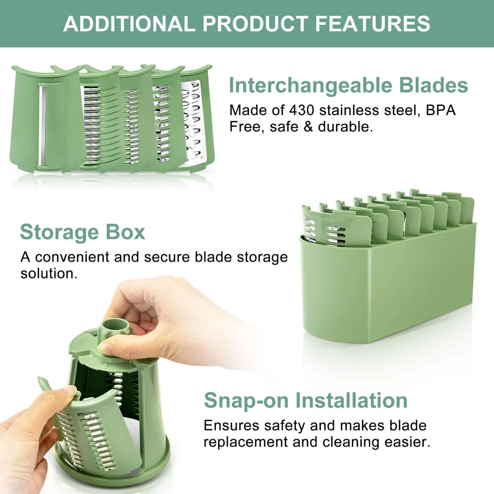 🔥 Flash Sale | Top Sellers Now 50% Off 🔥 5-in-1 Rotating Cheese Grater/Vegetable Slicer